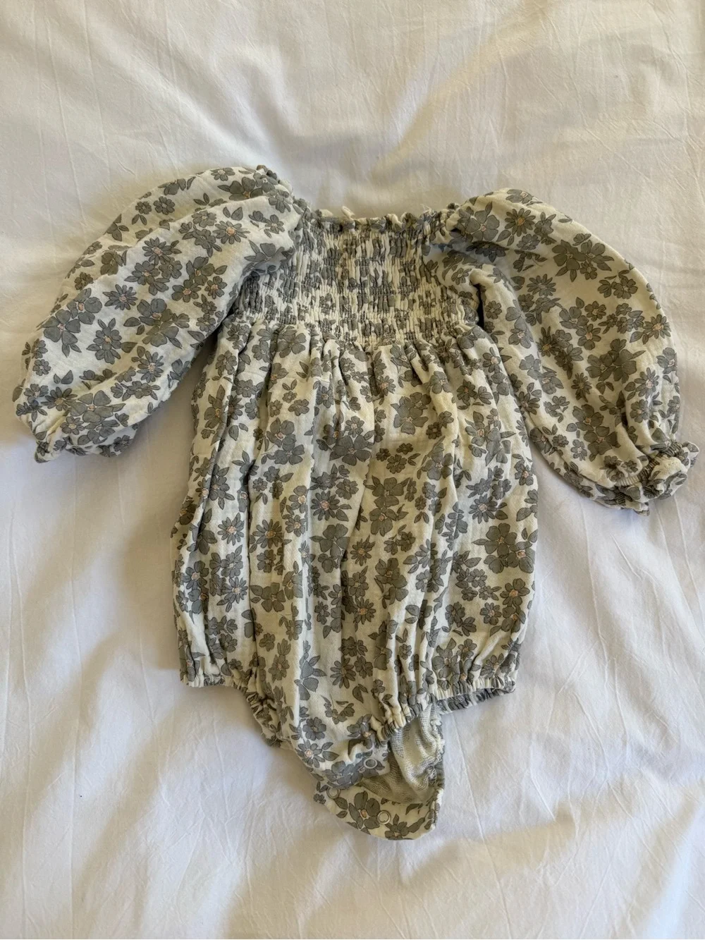Quincy Mae Floral Smocked Baby Romper